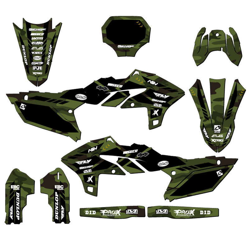 2023-2025 YZ 450 F APACHE Green Senge Graphics Kit Compatible with Yamaha - Picture 5 of 10