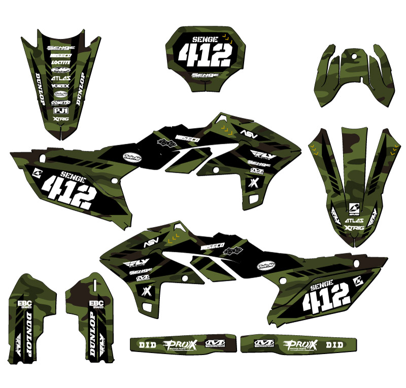 2023-2025 YZ 450 F APACHE Green Senge Graphics Kit Compatible with Yamaha - Picture 8 of 10