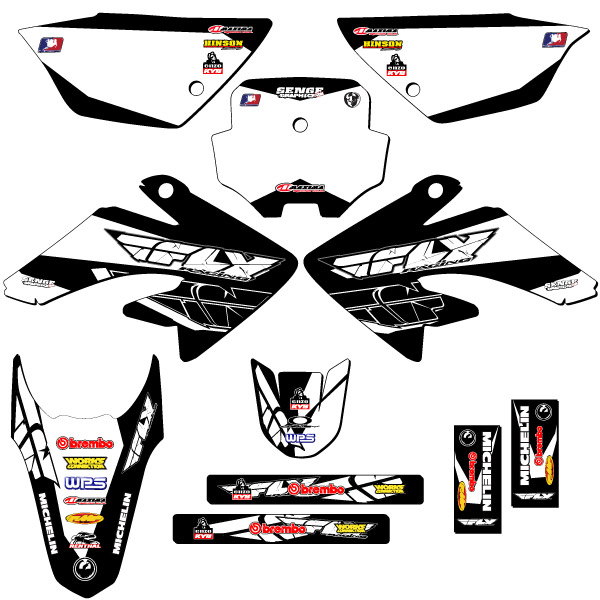 Kit de gráficos CRF 100 13 FLY negro Senge 2011-2016 compatible con Honda - Imagen 5 de 10