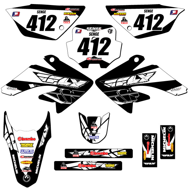 Kit de gráficos CRF 100 13 FLY negro Senge 2011-2016 compatible con Honda - Imagen 8 de 10