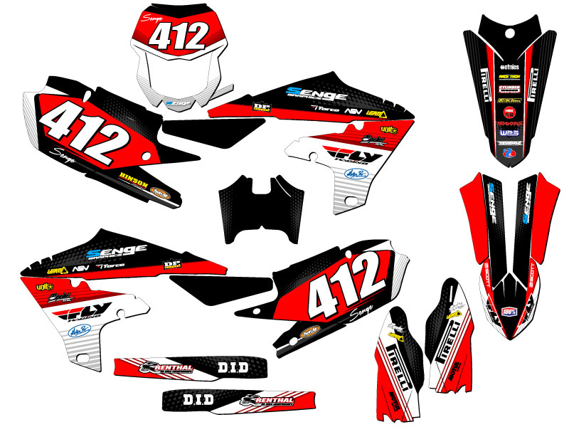 Kit de gráficos WR 450 F RICOCHET 2019-2023 negro Senge compatible con Yamaha - Imagen 8 de 10