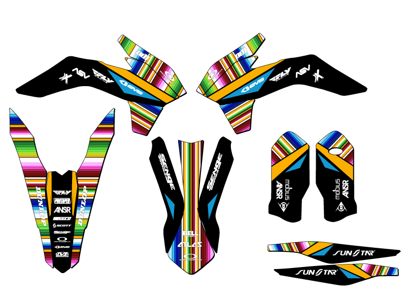 SXF SERAPE 2015 Black Senge kit de gráficos compatible con KTM - Imagen 2 de 10