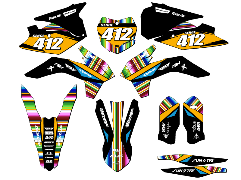 SXF SERAPE 2015 Black Senge kit de gráficos compatible con KTM - Imagen 8 de 10