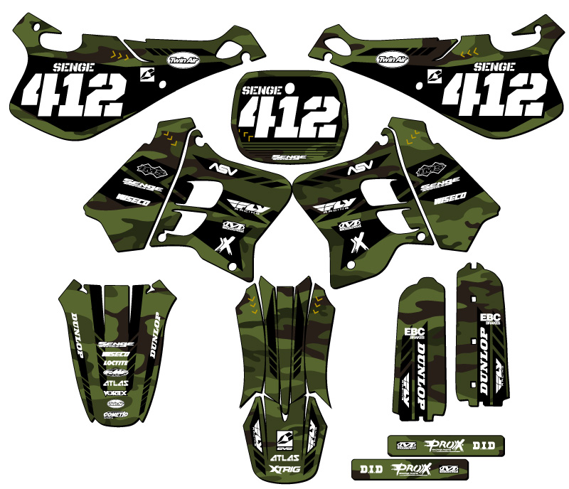 1993-1995 YZ 250 2-STROKE APACHE Green Senge Graphics Kit Compatible with Yamaha - Picture 8 of 10