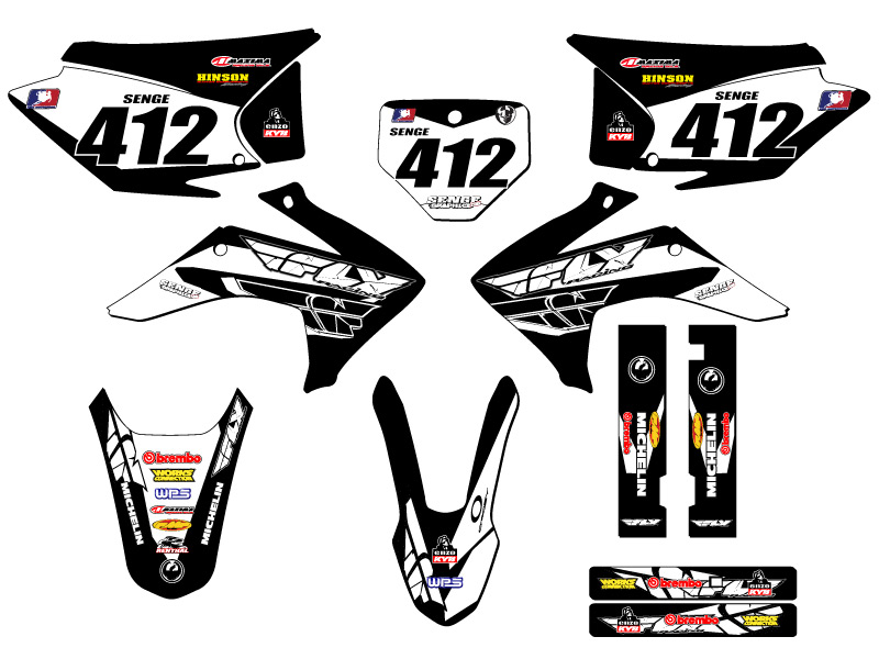 2015-2020 CRF 230 F 13 FLY Black Senge Graphics Kit Compatible with Honda - Picture 8 of 10