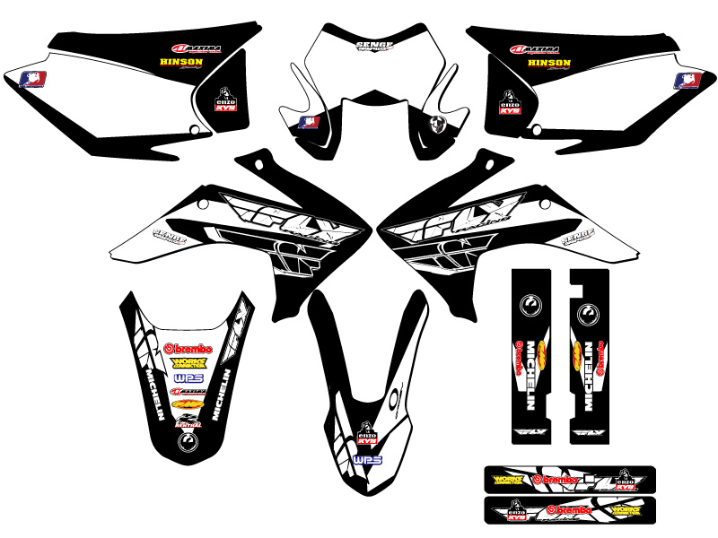2015-2020 (with Headlight) CRF 230 F 13 FLY Black Senge Graphics Kit Compatib... - Picture 8 of 10