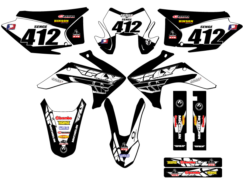 2015-2020 (with Headlight) CRF 230 F 13 FLY Black Senge Graphics Kit Compatib... - Picture 2 of 10