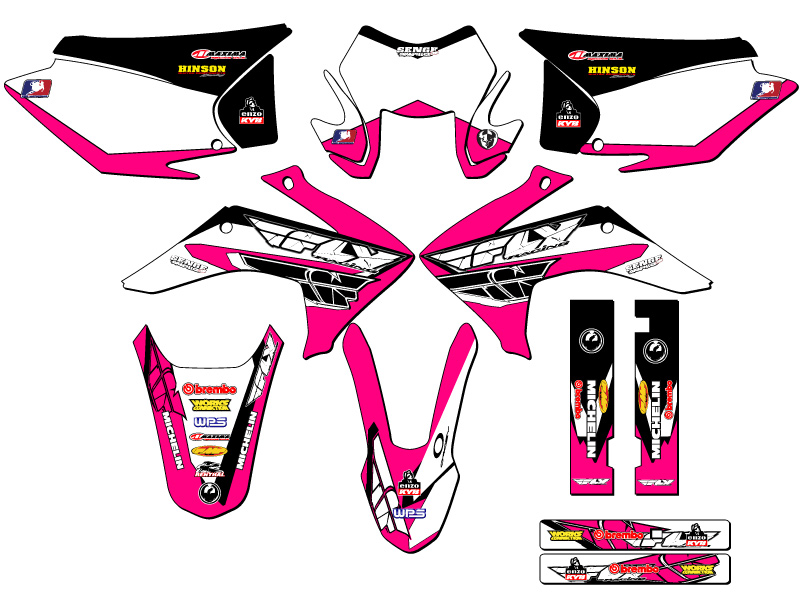 2015-2020 (with Headlight) CRF 230 F 13 FLY Pink Senge Graphics Kit Compatibl... - Picture 8 of 10