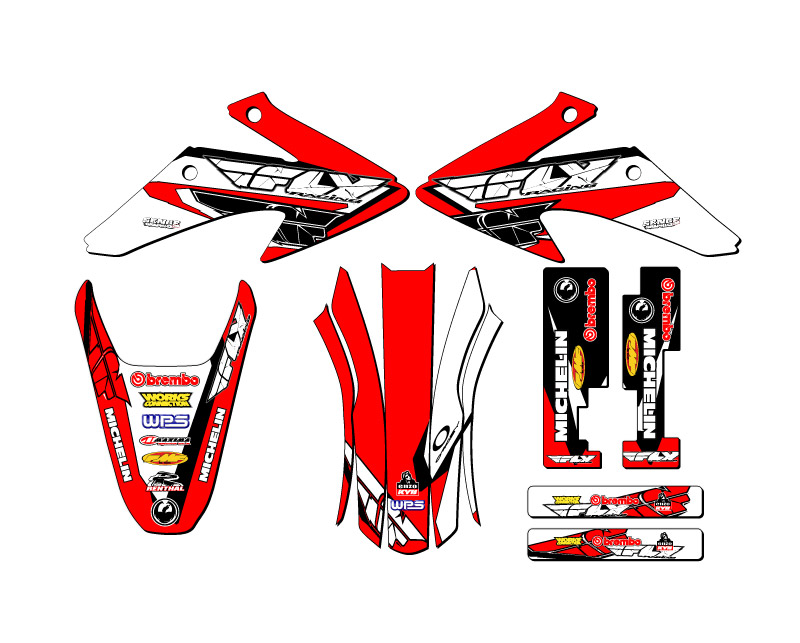 2008-2014 CRF 150 F 13 FLY Red Senge Graphics Kit Compatible with Honda - Picture 8 of 10