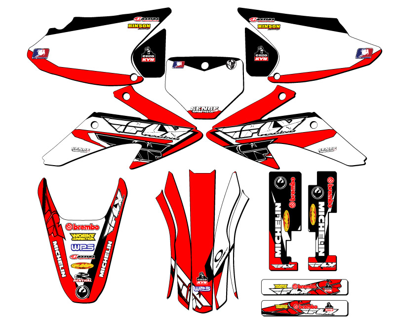 2008-2014 CRF 150 F 13 FLY Red Senge Graphics Kit Compatible with Honda - Picture 2 of 10
