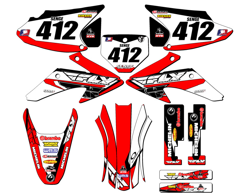 2008-2014 CRF 150 F 13 FLY Red Senge Graphics Kit Compatible with Honda - Picture 5 of 10
