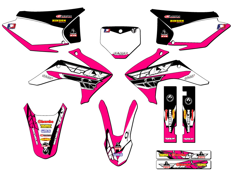 2015-2020 CRF 150 F 13 FLY Pink Senge Graphics Kit Compatible with Honda - Picture 8 of 10