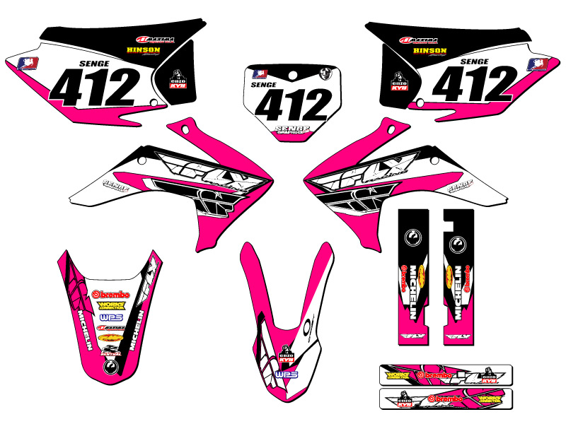 2015-2020 CRF 150 F 13 FLY Pink Senge Graphics Kit Compatible with Honda - Picture 2 of 10