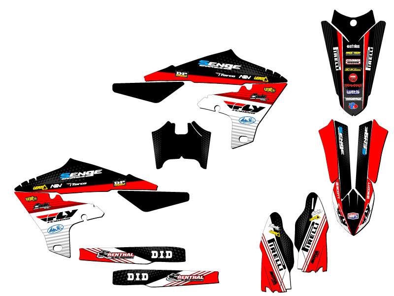 2020-2024 WR 250 F RICOCHET Black Senge Graphics Kit Compatible with Yamaha - Picture 2 of 10