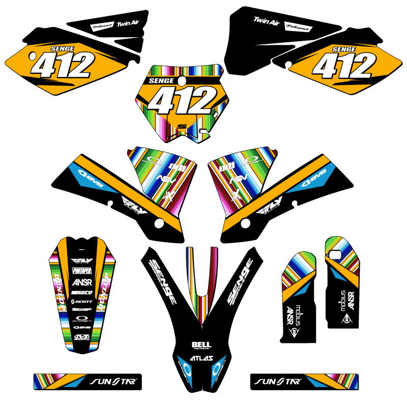 2003-2004 SX SERAPE Black Senge Graphics Kit Compatible with KTM - Picture 8 of 10