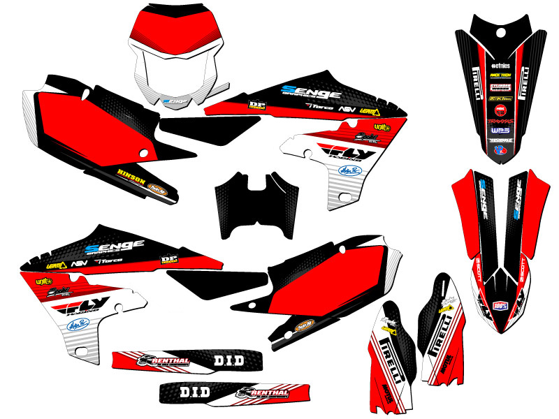 2020-2024 WR 250 F RICOCHET Black Senge Graphics Kit Compatible with Yamaha - Picture 5 of 10