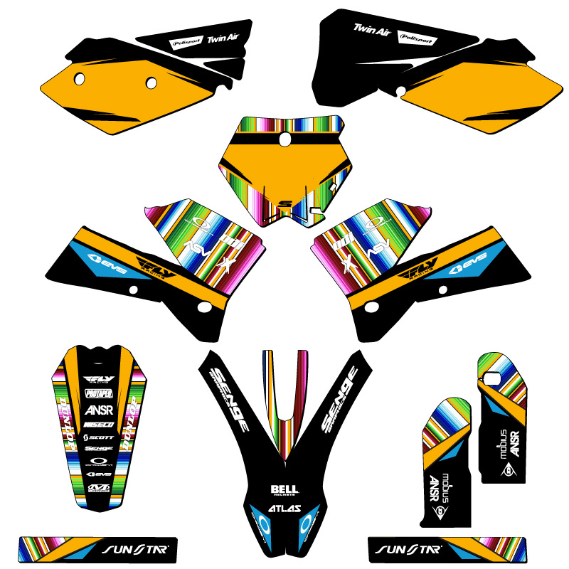 2005-2006 SX SERAPE Black Senge Graphics Kit Compatible with KTM - Picture 5 of 10