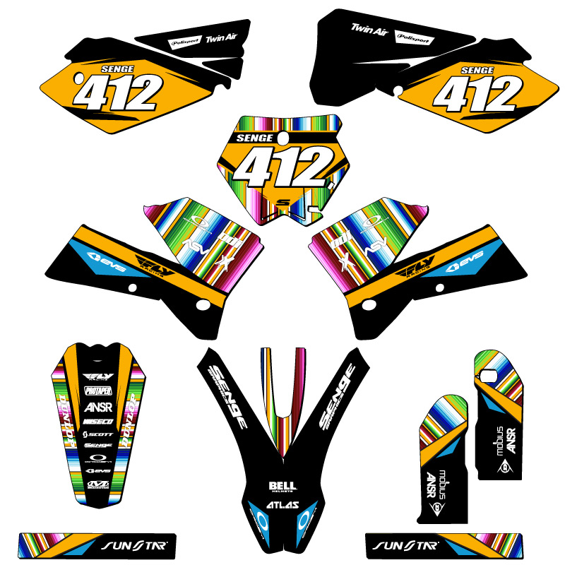 2005-2006 SX SERAPE Black Senge Graphics Kit Compatible with KTM - Picture 8 of 10
