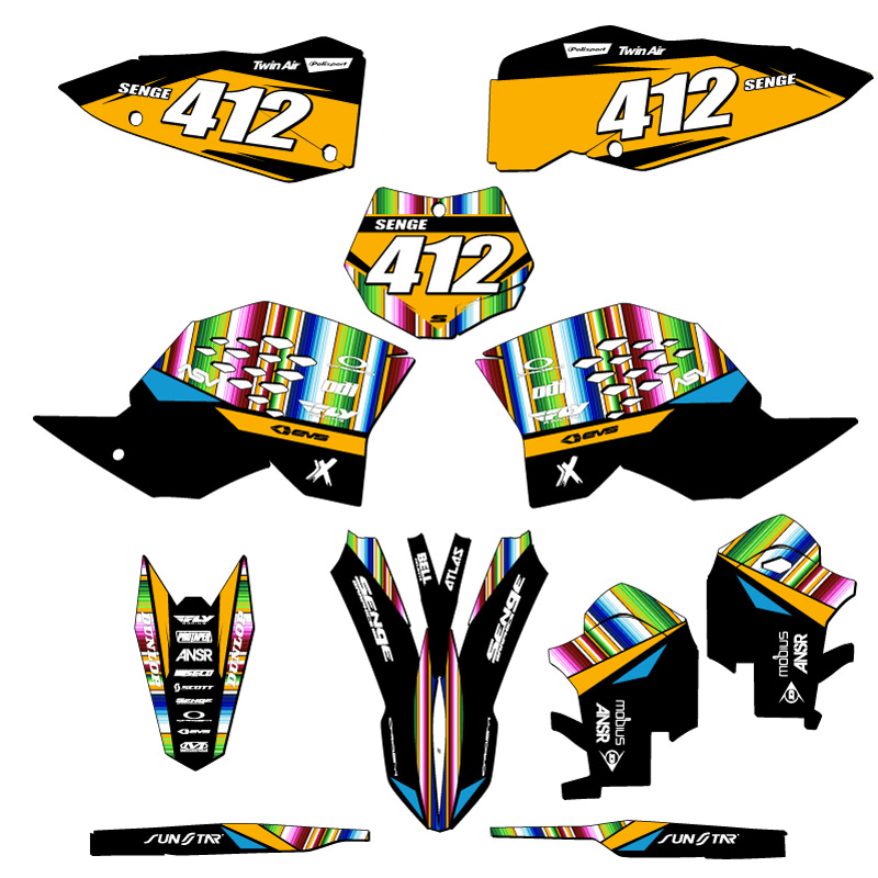 2007-2010 SX SERAPE Black Senge Graphics Kit Compatible with KTM - Picture 8 of 10