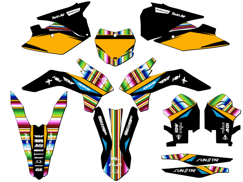 2013-2014 SX SERAPE Black Senge Graphics Kit Compatible with KTM - Bild 5 von 10