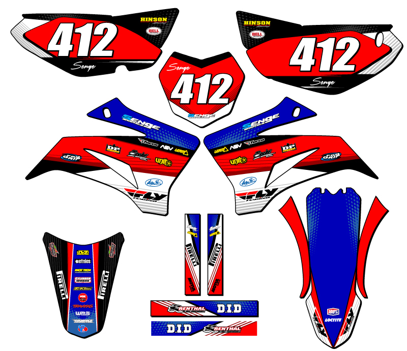 2008-2022 TTR 125 RICOCHET Blue Senge Graphics Kit Compatible with Yamaha - Foto 8 di 10