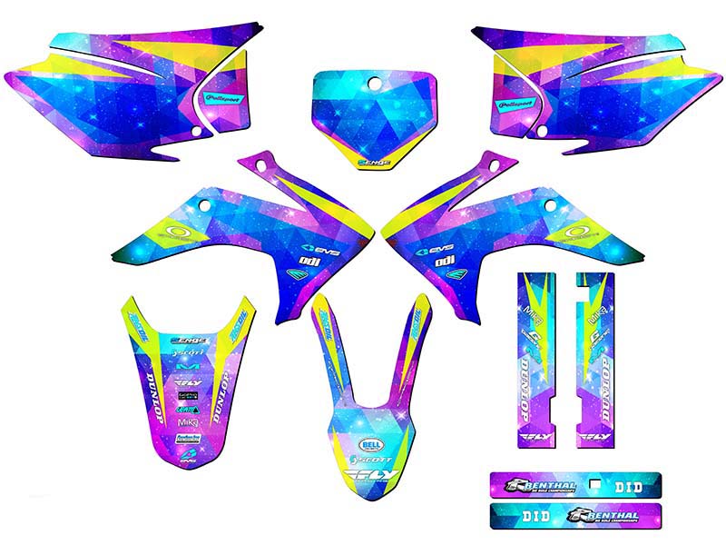 2015-2020 CRF 150 F SPACE KADET Galaxy Senge Graphics Kit Compatible with Honda - Picture 5 of 10