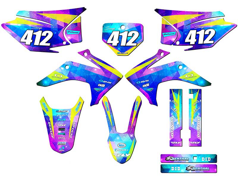2015-2020 CRF 150 F SPACE KADET Galaxy Senge Graphics Kit Compatible with Honda - Picture 8 of 10