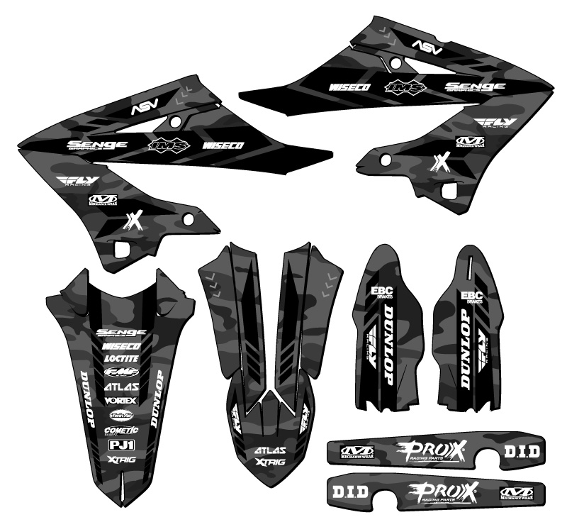 2022-2023 YZ 250 2-STROKE APACHE Grey Senge Graphics Kit Compatible with Yamaha - Picture 2 of 10