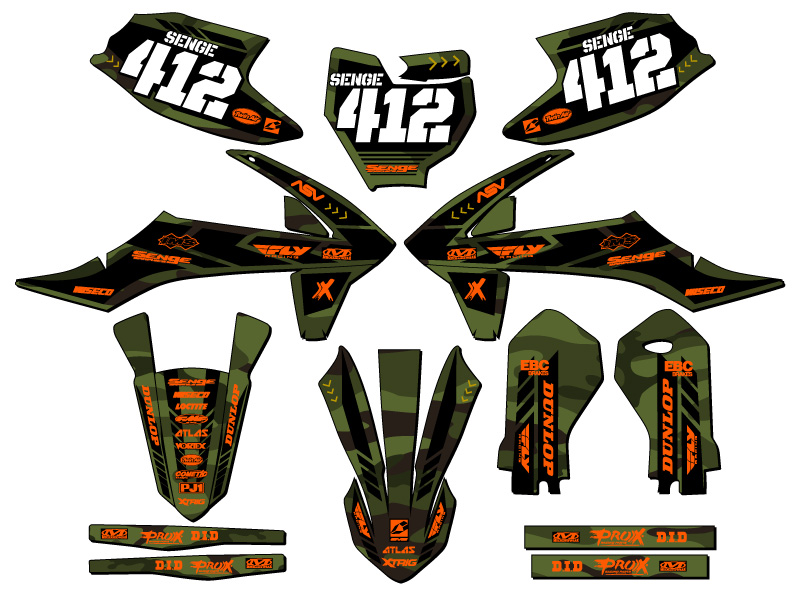 Kit de gráficos SX-E5 APACHE 2020-2024 Green Senge compatible con KTM - Imagen 8 de 10