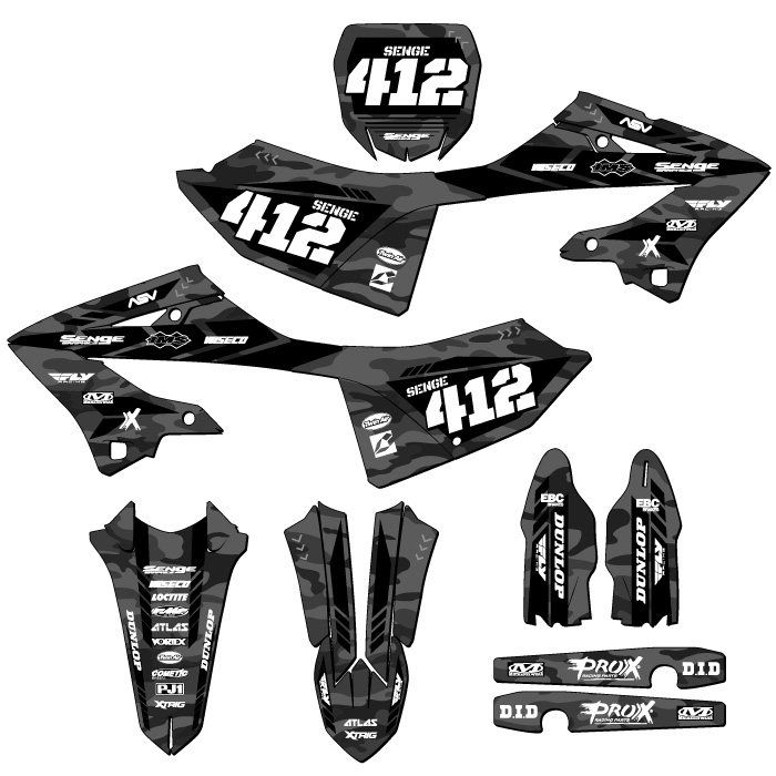 2022-2023 YZ 250 2-STROKE APACHE Grey Senge Graphics Kit Compatible with Yamaha - Picture 8 of 10