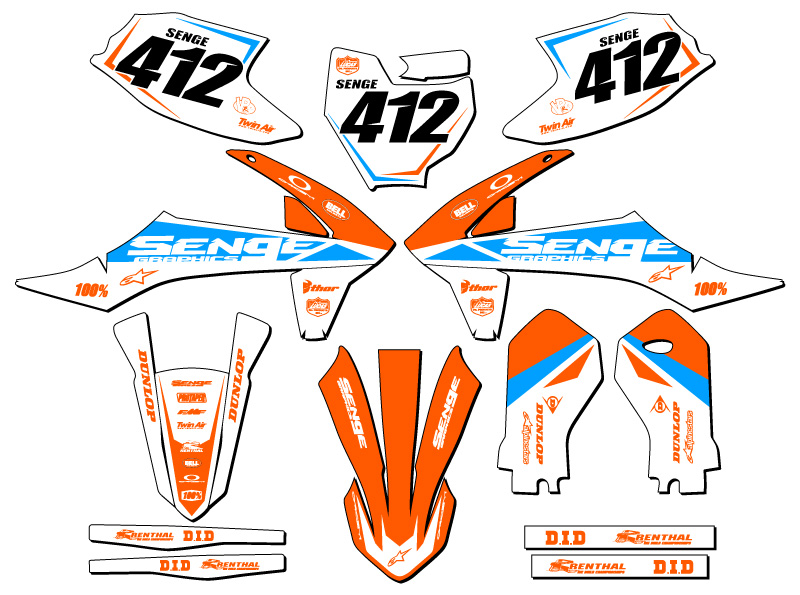 Kit de gráficos SX-E5 2020-2024 BINARIO blanco Senge compatible con KTM - Imagen 8 de 10