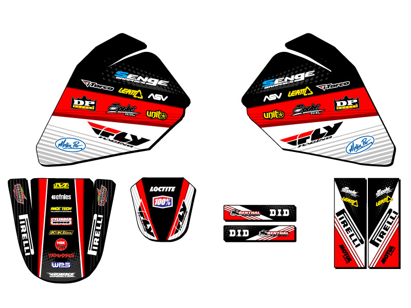 All Years PW 80 RICOCHET Black Senge Graphics Kit Compatible with Yamaha - Picture 2 of 10