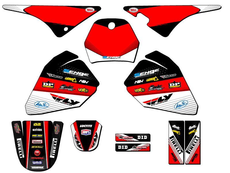 All Years PW 80 RICOCHET Black Senge Graphics Kit Compatible with Yamaha - Picture 5 of 10