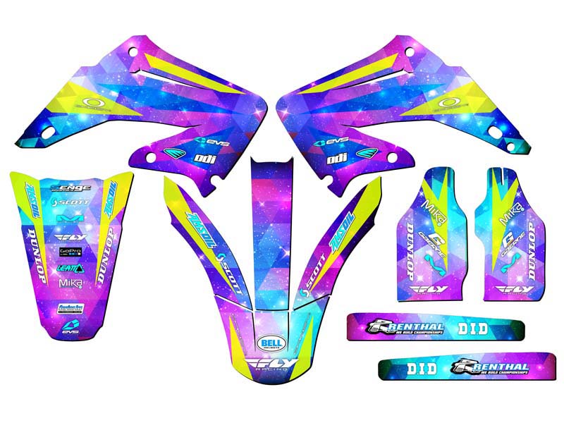 2004-2012 CR 125 R SPACE KADET Galaxy Senge kit de gráficos compatible con Honda - Imagen 2 de 10