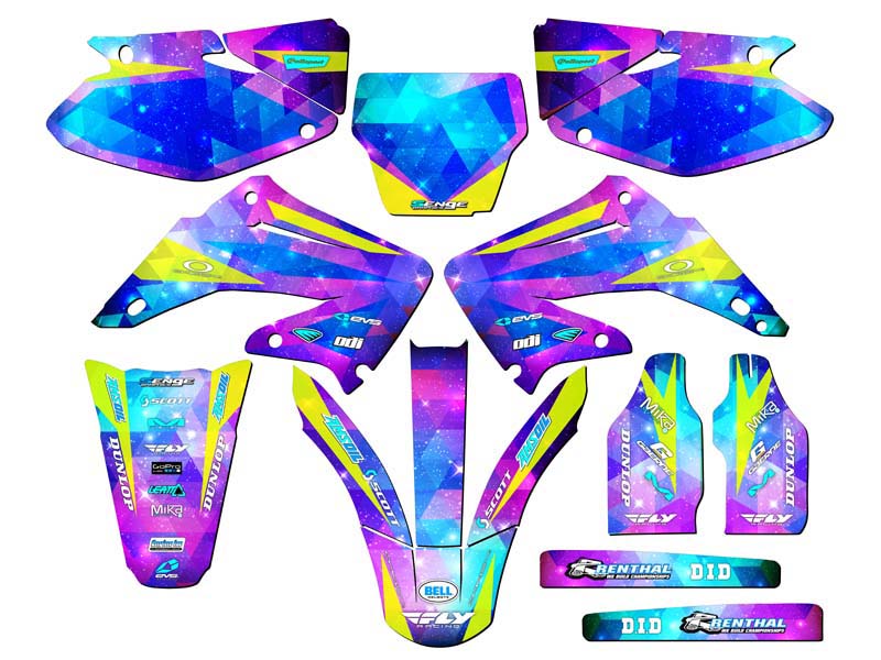 2004-2012 CR 125 R SPACE KADET Galaxy Senge kit de gráficos compatible con Honda - Imagen 5 de 10