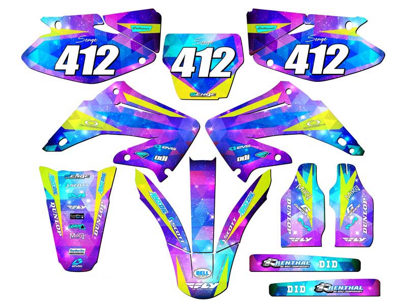 2004-2012 CR 125 R SPACE KADET Galaxy Senge kit de gráficos compatible con Honda - Imagen 8 de 10