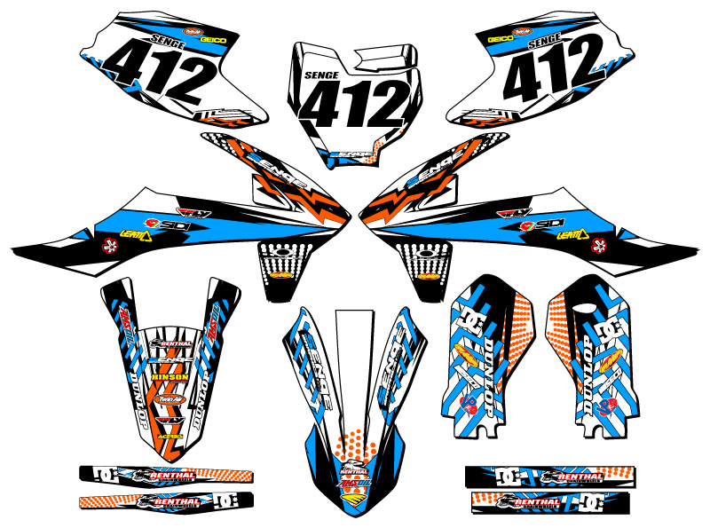 Kit de gráficos SX-E5 MAYHEM 2020-2024 blanco Senge compatible con KTM - Imagen 8 de 10