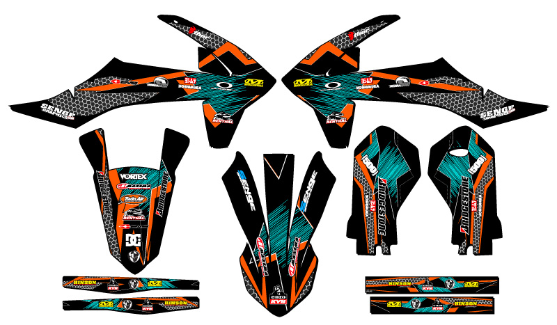 Kit de gráficos Senge SX-E5 PODIUM 2020-2024 negro compatible con KTM - Imagen 2 de 10