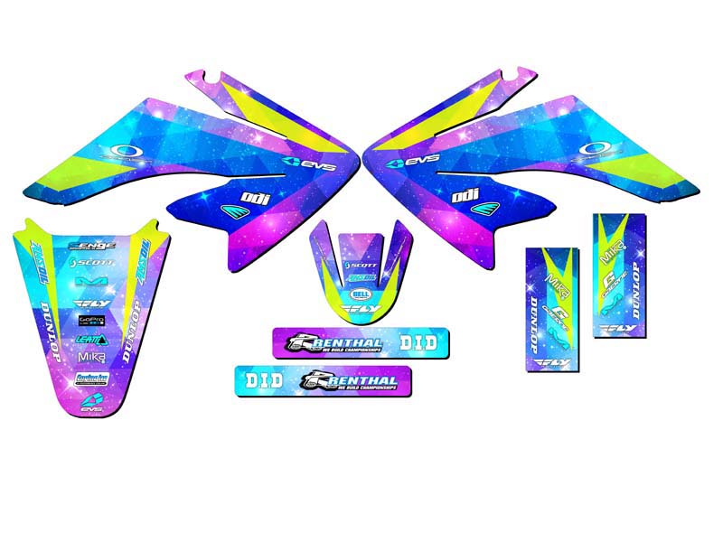 2004-2013 CRF 70 SPACE KADET Galaxy Senge Graphics Kit Compatible with Honda - Picture 2 of 10