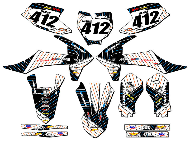2020-2024 SX-E5 RACE SERIES White Senge Graphics Kit Compatible with KTM - Picture 8 of 10
