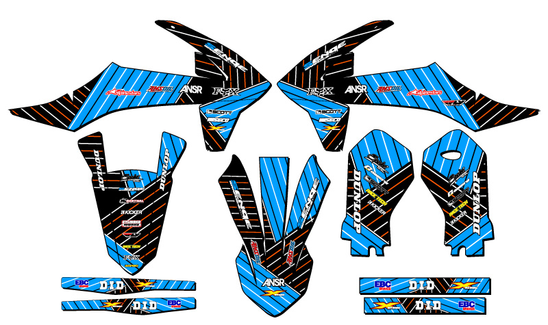 Kit de gráficos SX-E5 RACE SERIES 2020-2024 Sky Blue Senge compatible con KTM - Imagen 2 de 10