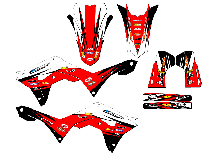 2019-2020 CRF 450 R VELOCITY Red Senge Graphics Kit Compatible with Honda - Picture 2 of 10