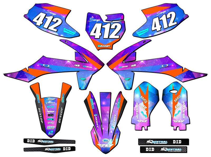 Kit de gráficos SX-E5 SPACE KADET Galaxy Senge 2020-2024 compatible con KTM - Imagen 8 de 10