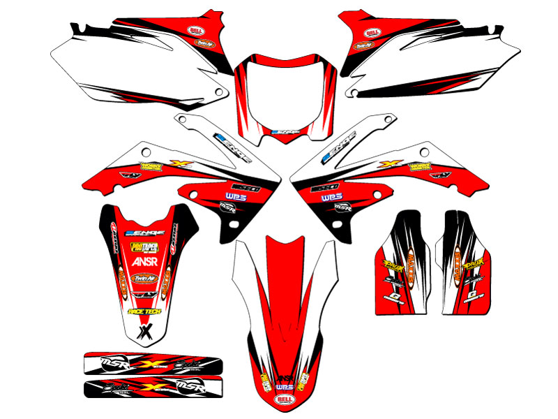 2010-2013 CRF 250 R VELOCITY Red Senge kit de gráficos compatible con Honda - Imagen 5 de 10