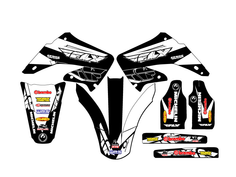 2004-2012 CR 125 R 13 FLY Black Senge kit de gráficos compatible con Honda - Imagen 2 de 10