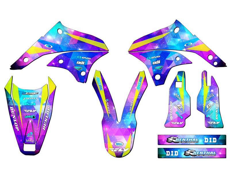 Kit de gráficos KLX 450 SPACE KADET Galaxy Senge 2008-2018 compatible con Kawasaki - Imagen 2 de 10
