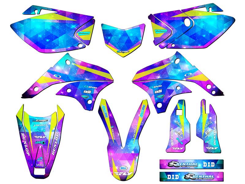 Kit de gráficos KLX 450 SPACE KADET Galaxy Senge 2008-2018 compatible con Kawasaki - Imagen 5 de 10