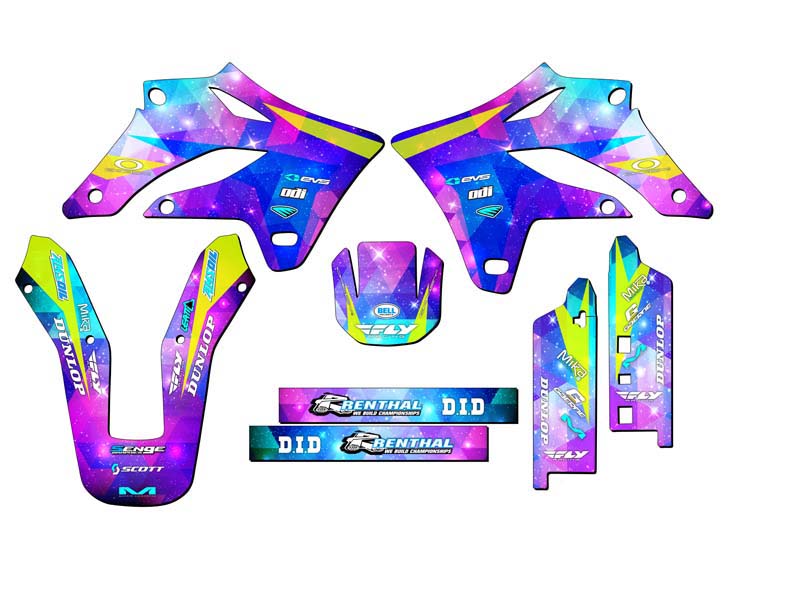 2004-2007 KLX 250 SPACE KADET Galaxy Senge Graphics Kit Compatible with Kawasaki - Picture 2 of 10