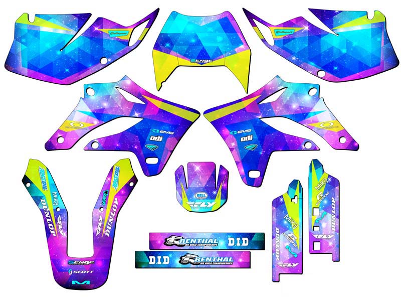 2004-2007 KLX 250 SPACE KADET Galaxy Senge Graphics Kit Compatible with Kawasaki - Picture 5 of 10