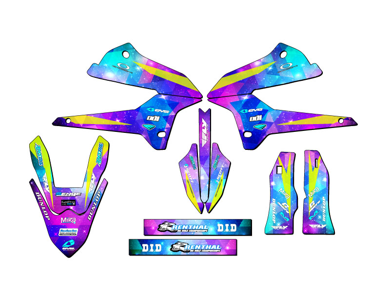 2008-2020 KLX 250 SPACE KADET Galaxy Senge Graphics Kit Compatible with Kawasaki - Picture 2 of 10